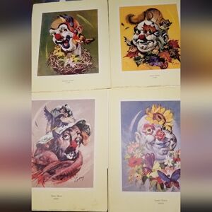 Cydney Grossman Set Of Clown Prints Four Seasons Unframed